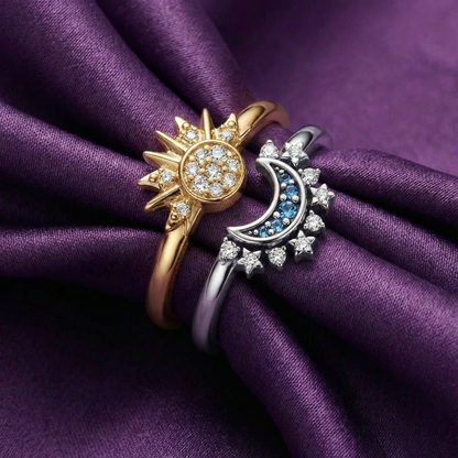 sun moon ring set