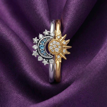 sun moon ring set