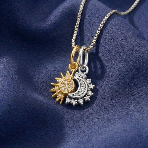 sun & moon necklace set