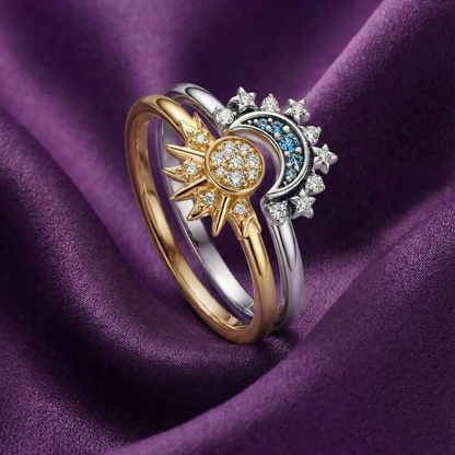 sun moon ring set