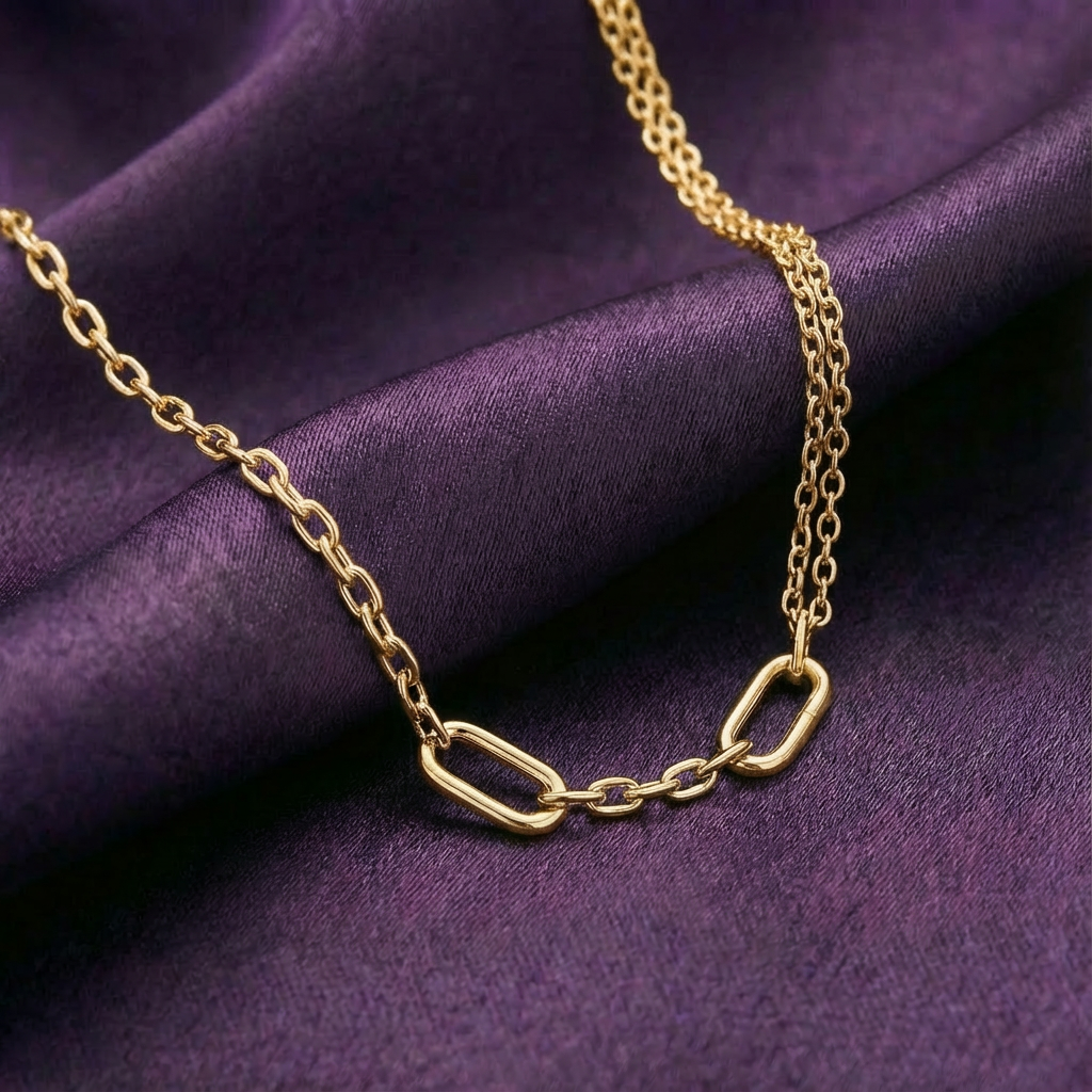 double link chain necklace