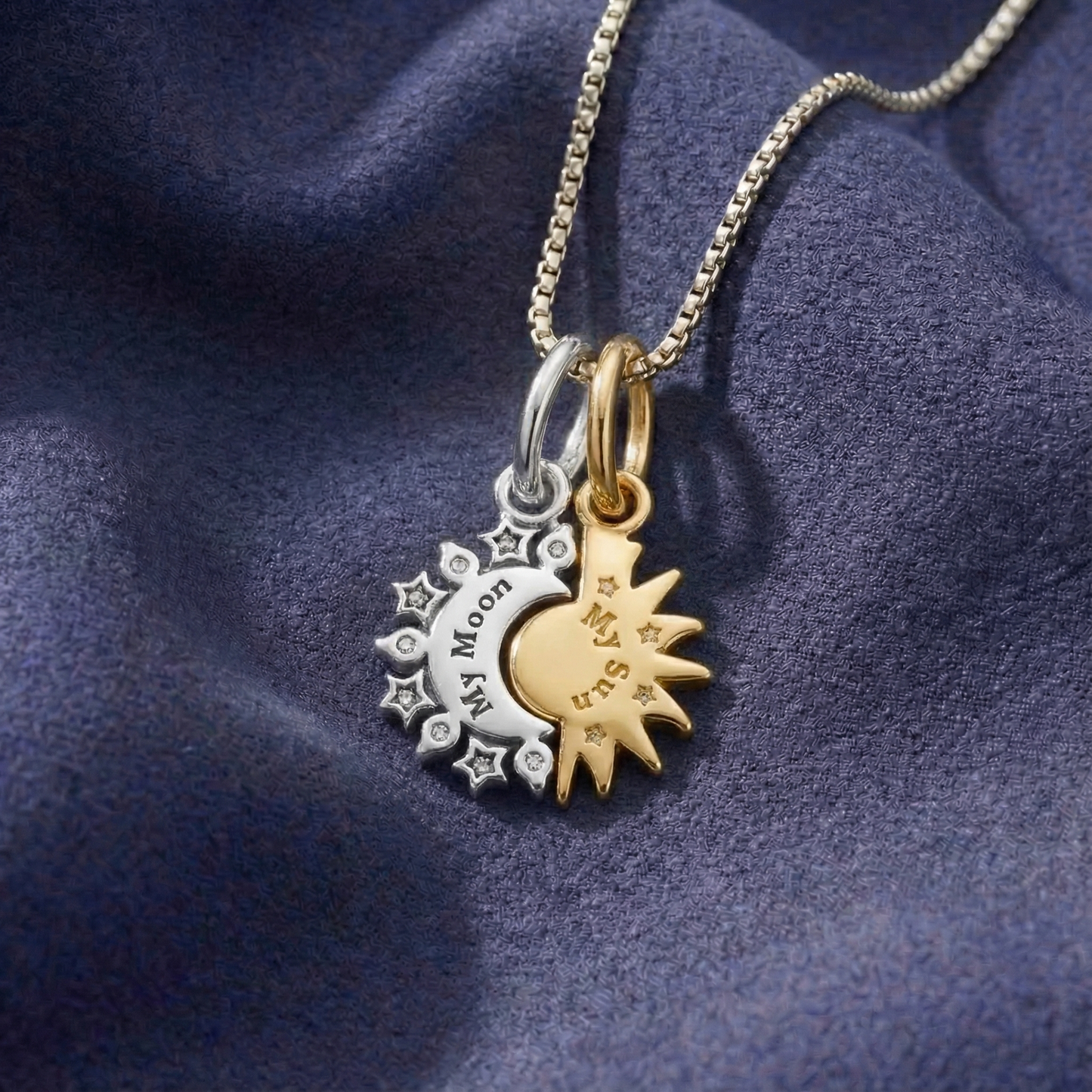 sun & moon necklace set