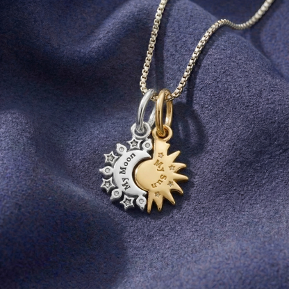 sun & moon necklace set