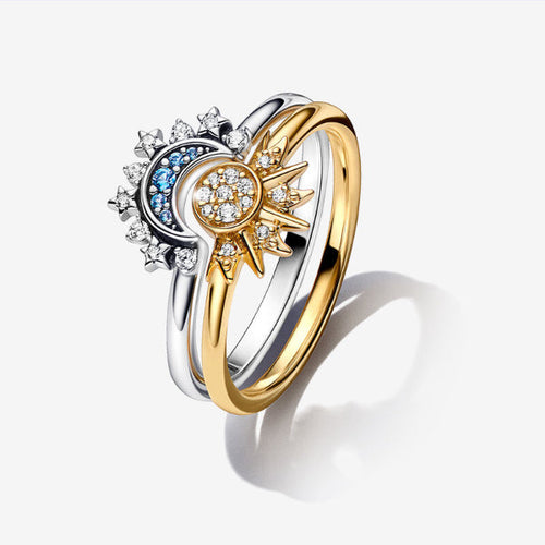 celestial sun & moon ring set