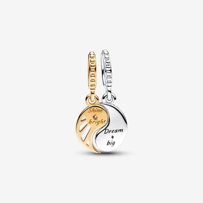 celestial sun & moon dangle charm & necklace set